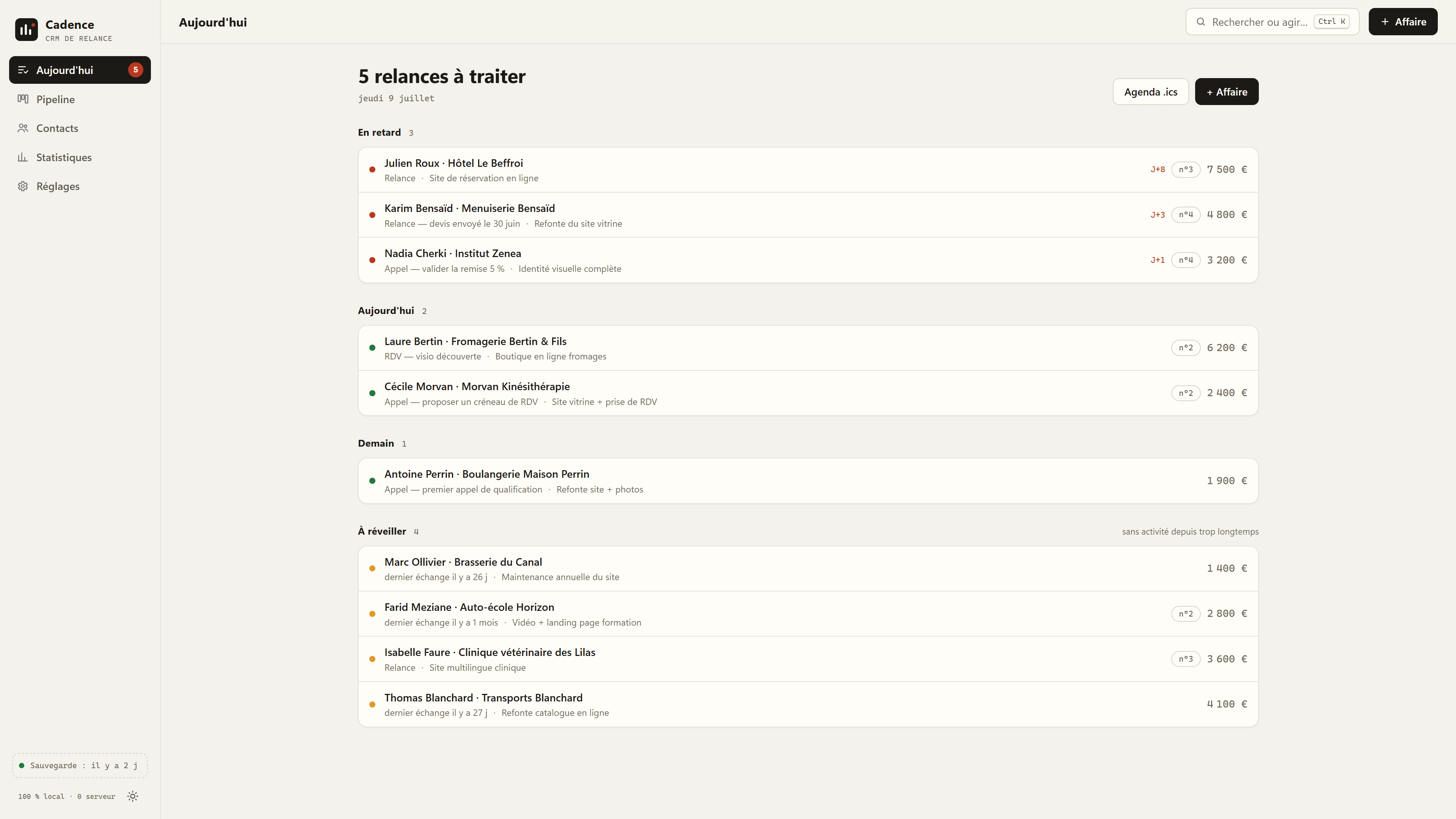Cadence — Open-Source Follow-Up CRM in a Single HTML File